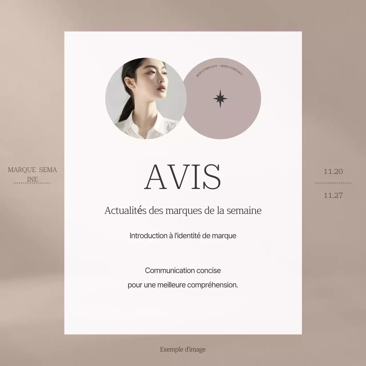 Publicité simple de marketing de marque en beige