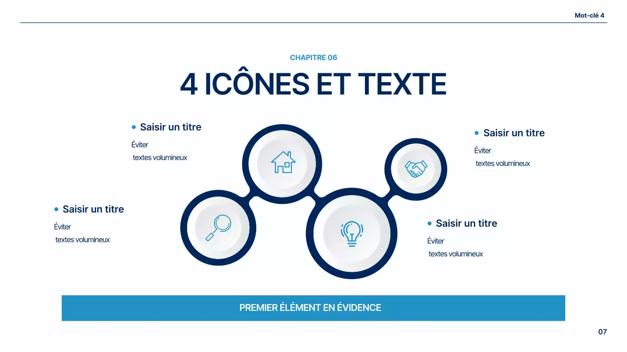 Un plan d'affaires global simple en blanc et bleu