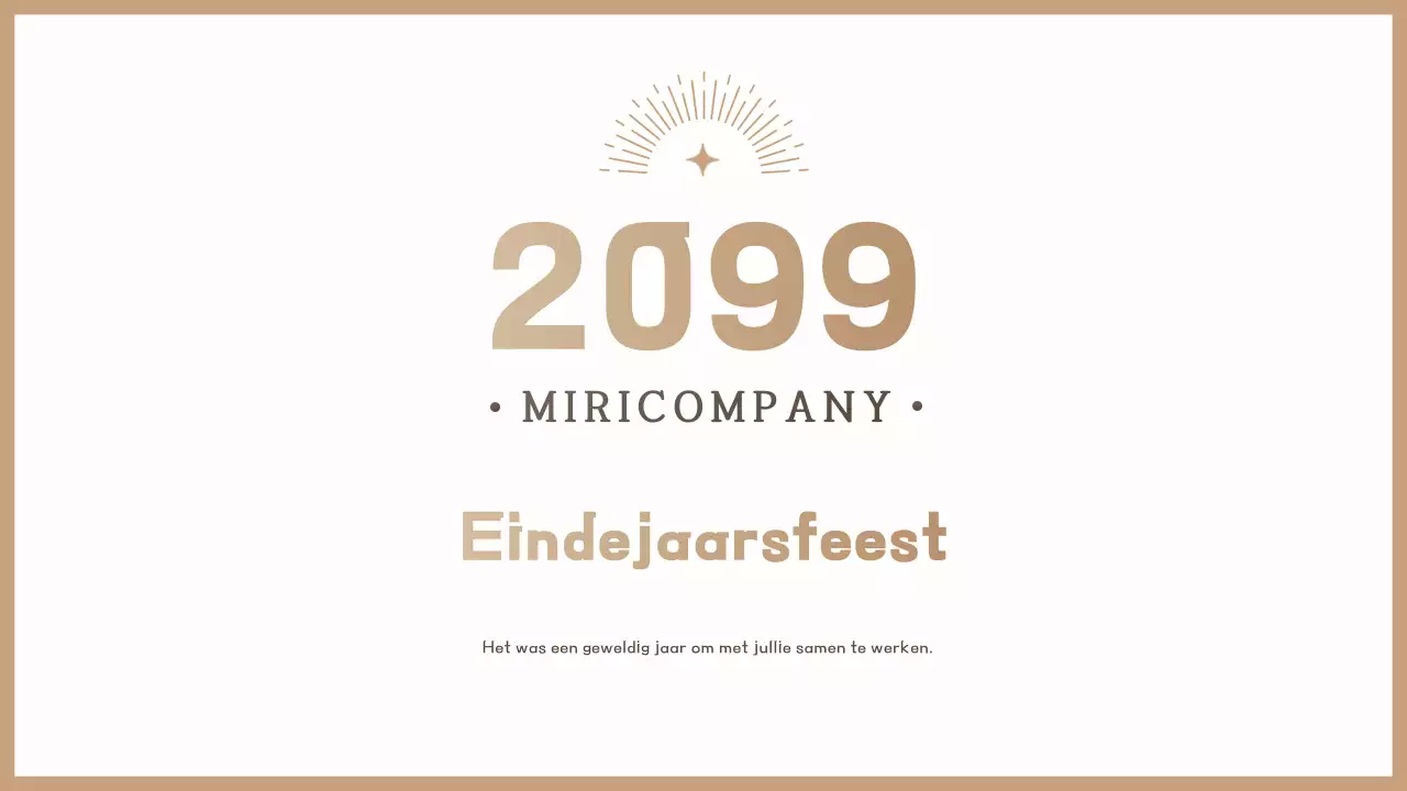 Beige eenvoudige uitnodiging voor eindejaarsfeest