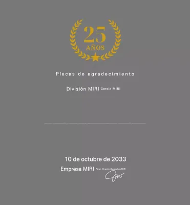 Placa de agradecimiento Grey Classic