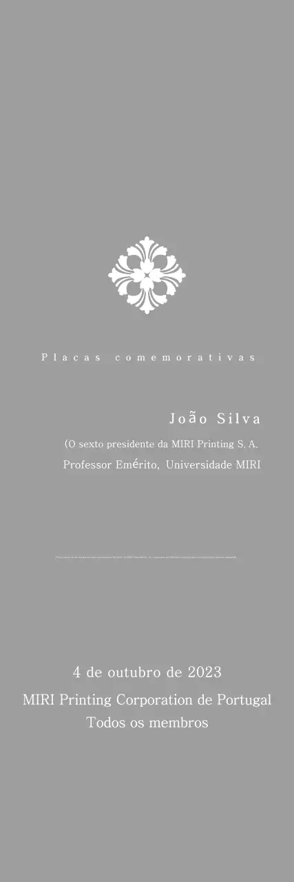 Placa clássica encomendada com padrão