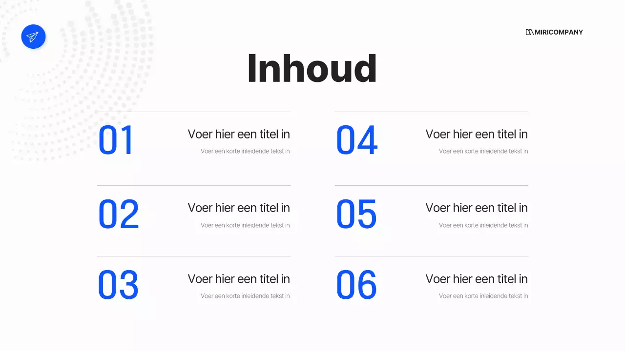Een eenvoudig bedrijfsplan in wit en blauw