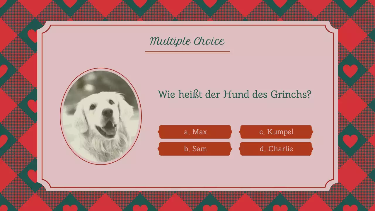 Klassisches, traditionelles Weihnachtsquiz