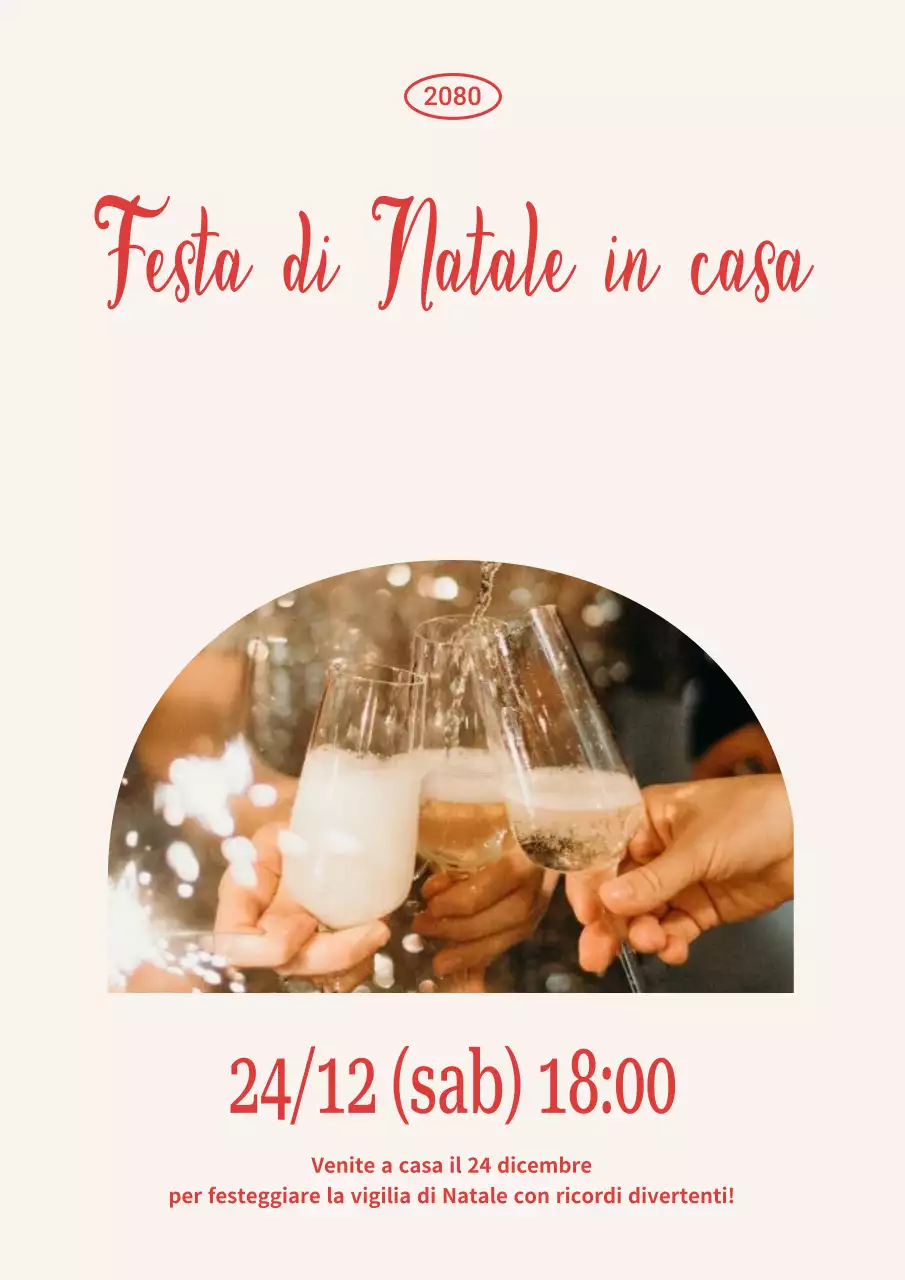 Invito natalizio vintage beige