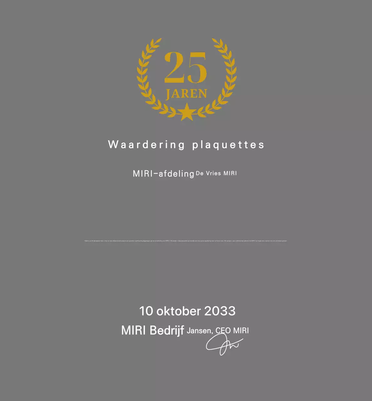 Grijs Klassiek Waardering Plaquette