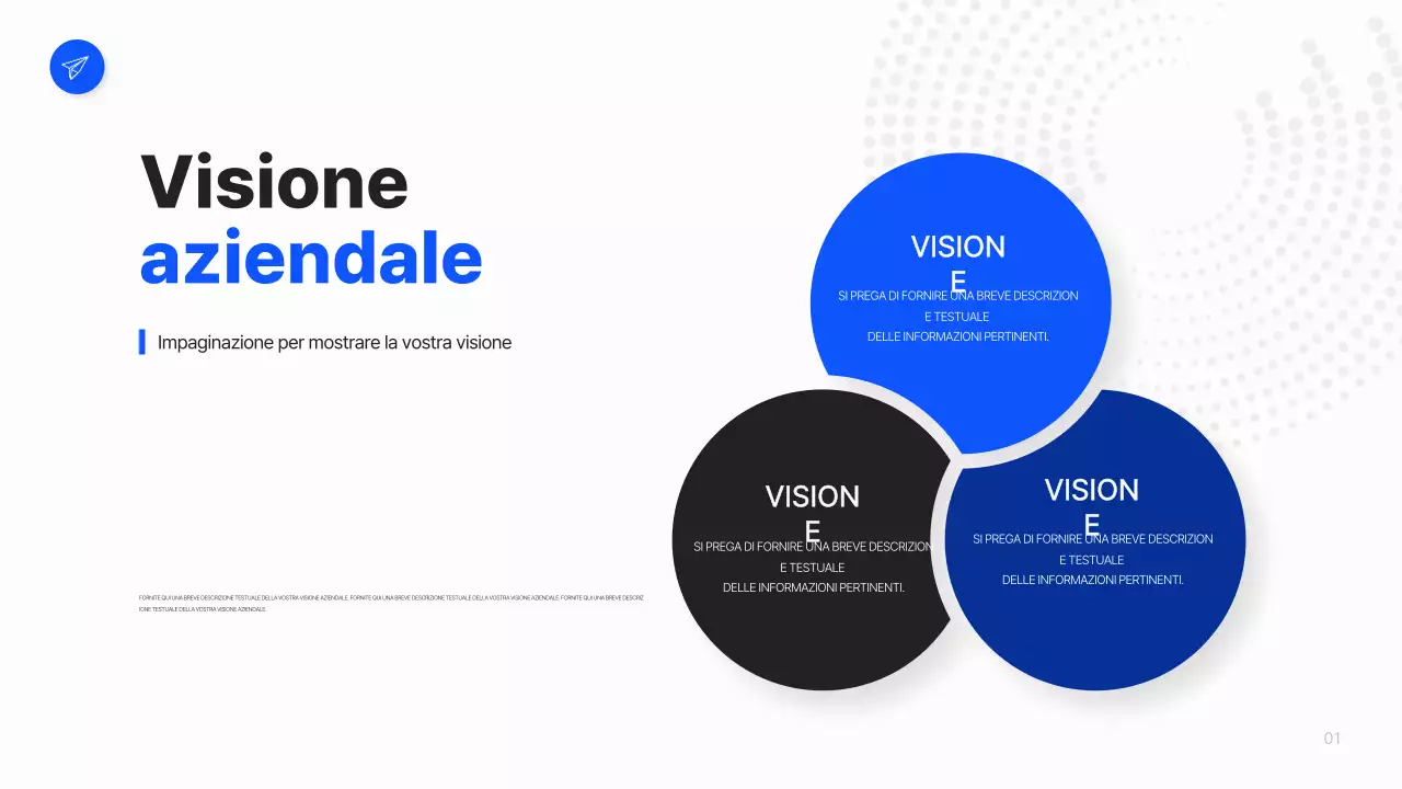Un semplice business plan in bianco e blu