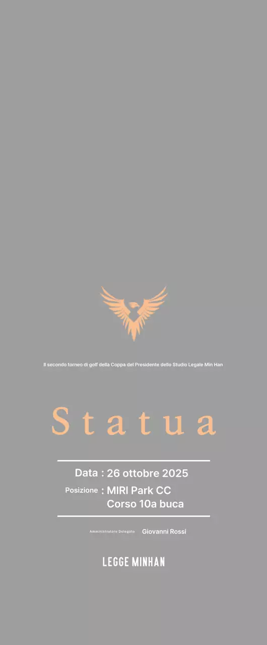 Placca per il torneo di golf con aquila