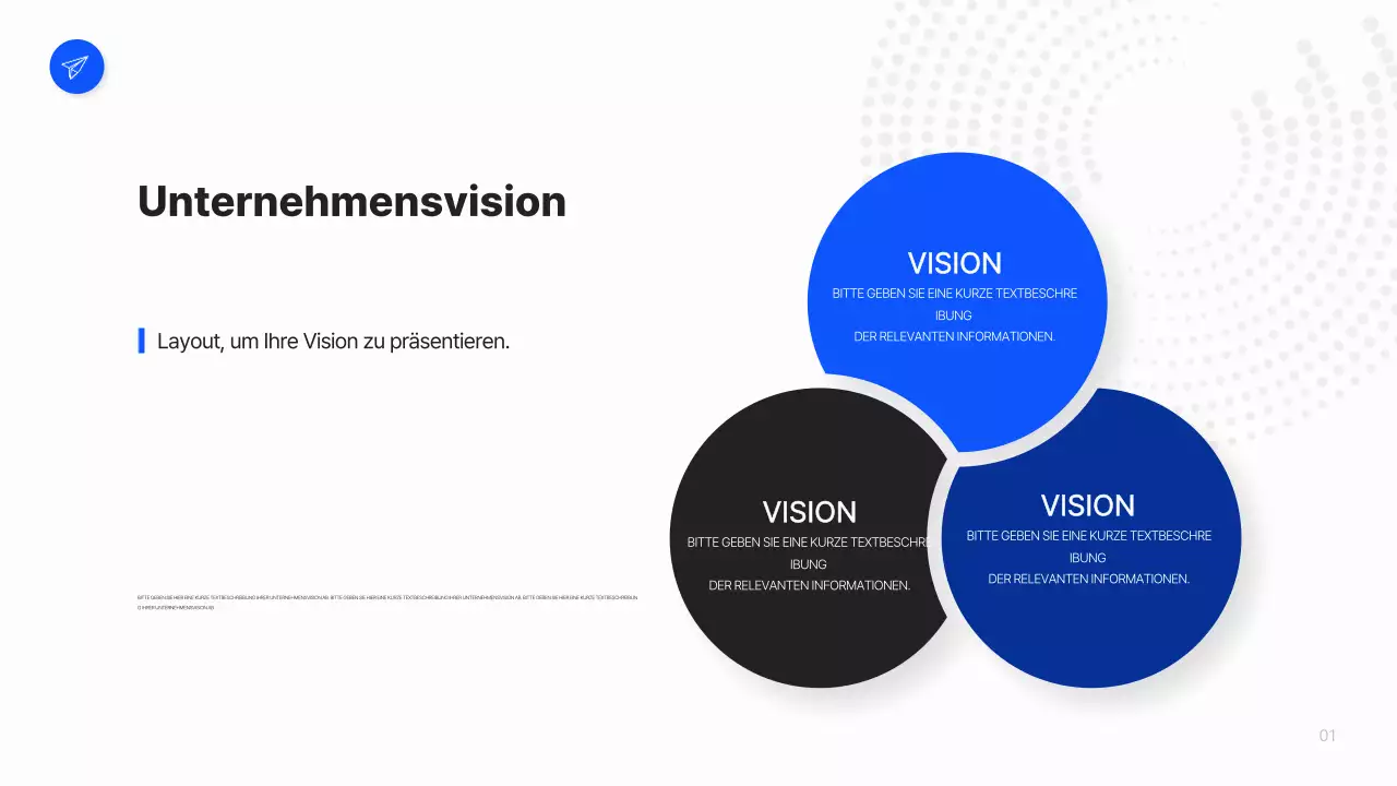 Ein einfacher Geschäftsplan in Weiß und Blau