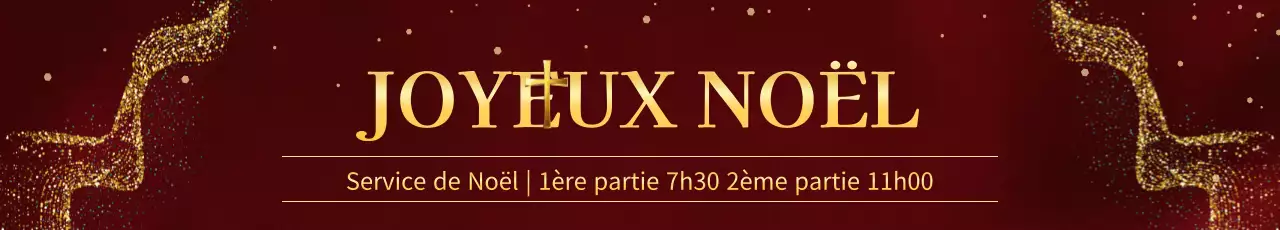 Promouvoir un service de Noël élégant en rouge et or