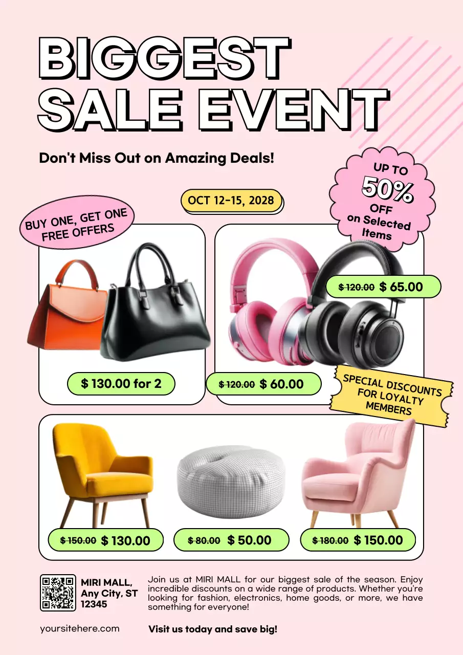 Pink Trendy Sale Promotion Poster