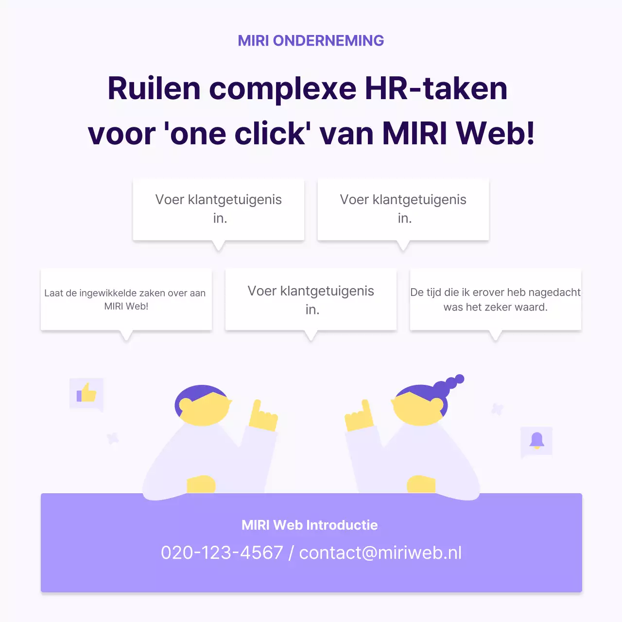 Een eenvoudige geel met paarse partnerbrief