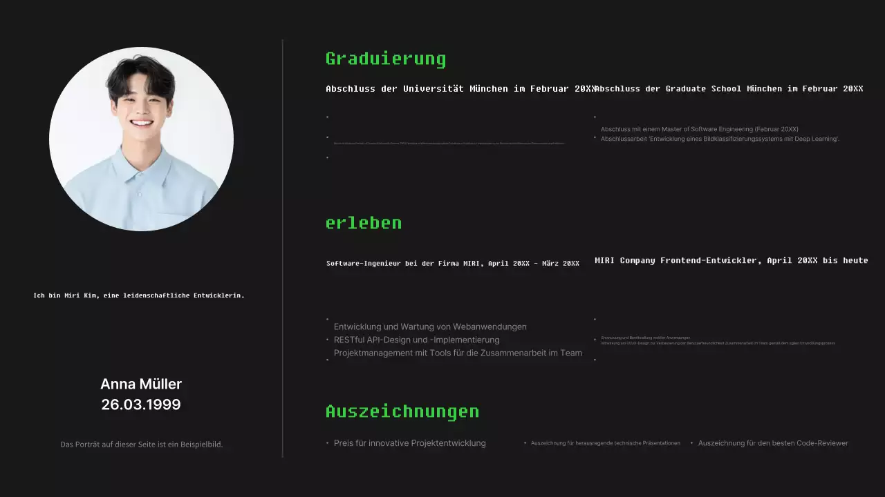Schwarzes modernes Software-Portfolio