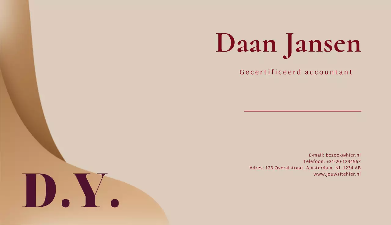 beige elegant visitekaartje