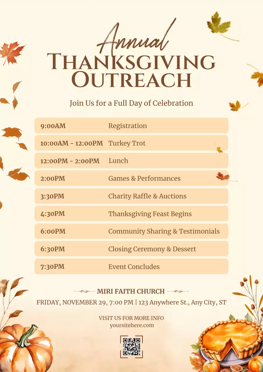 Beige Traditional Thanksgiving Event Poster
