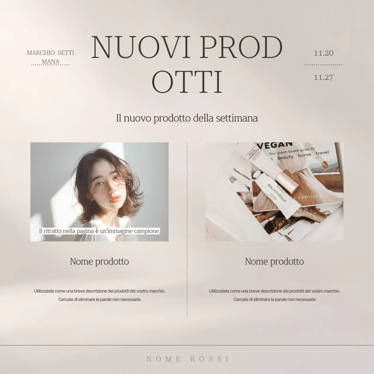Semplice annuncio di marketing del marchio in beige