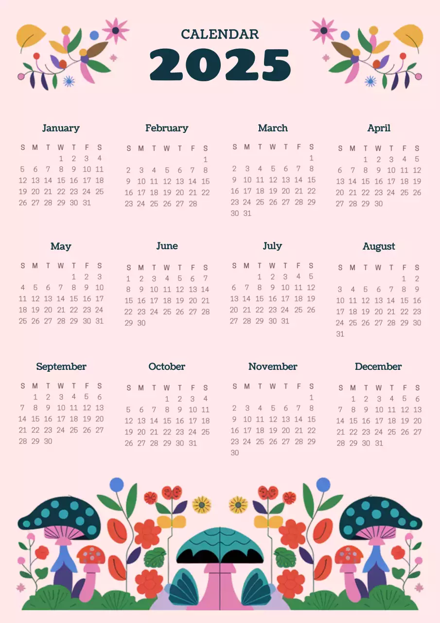 Poster Lịch Lịch Hoa Hồng