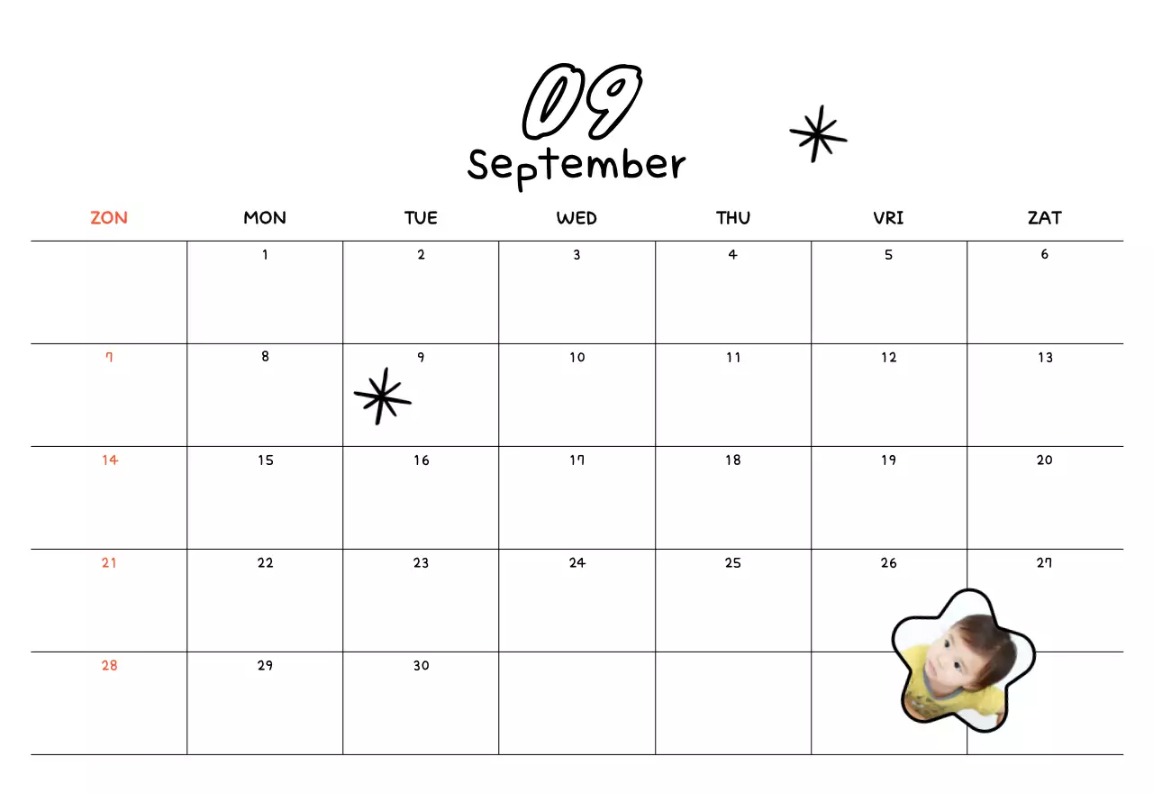 Gele nieuwjaarskalender