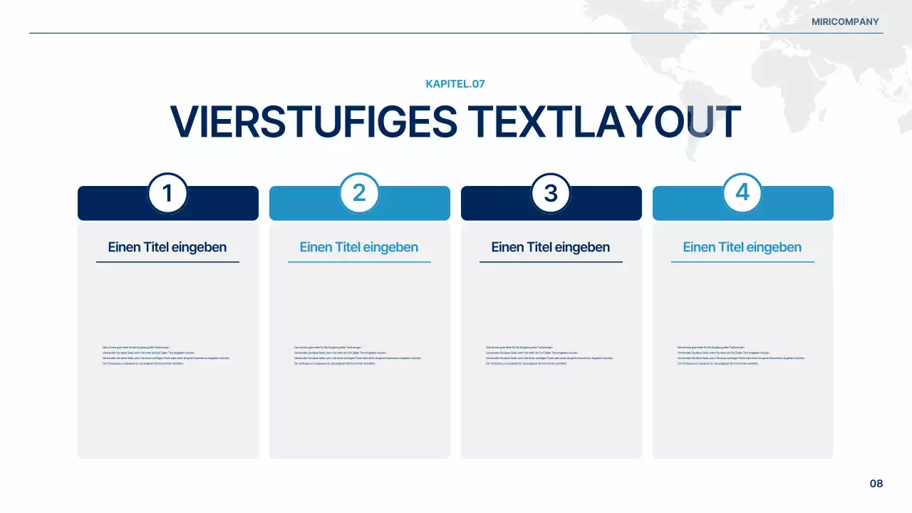 Ein einfacher globaler Geschäftsplan in Weiß und Blau