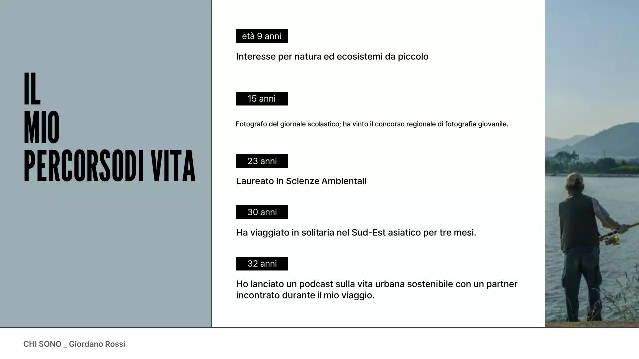 portfolio di profilo moderno grigio blu