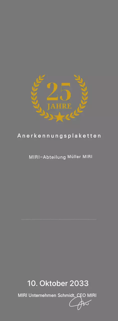 Klassische Dankeschön-Plakette