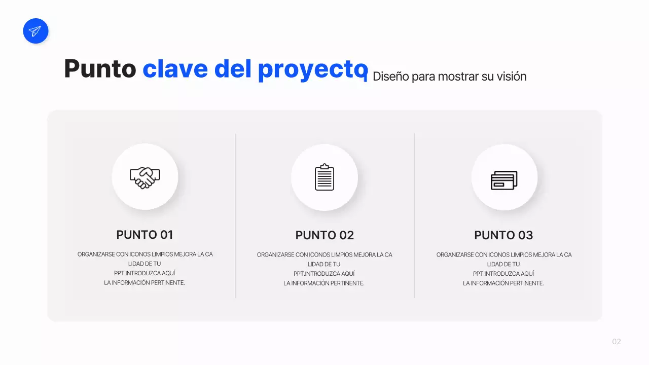Un sencillo plan de empresa en blanco y azul