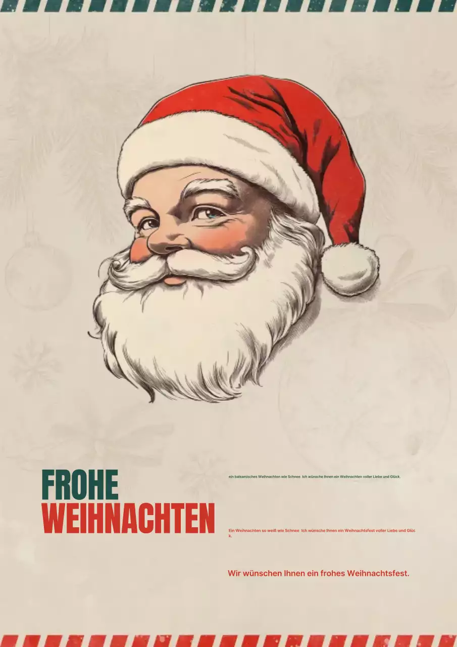 Rote Vintage-Weihnachtspostkarte