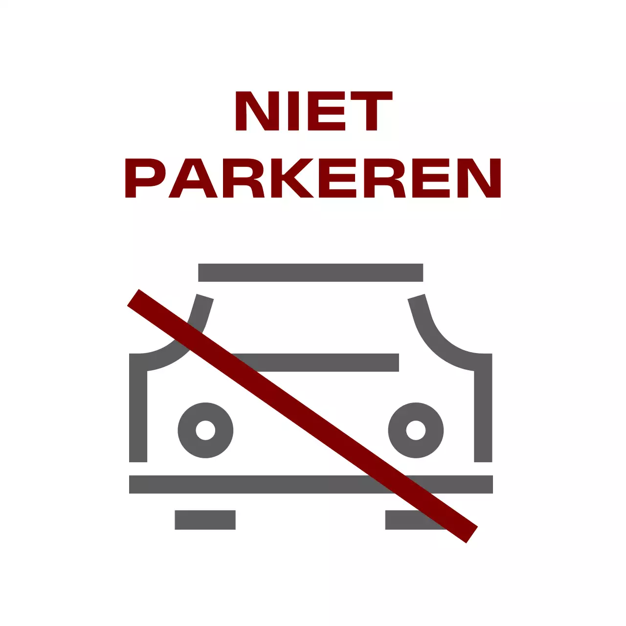 Rode moderne parkeerverbodsborden