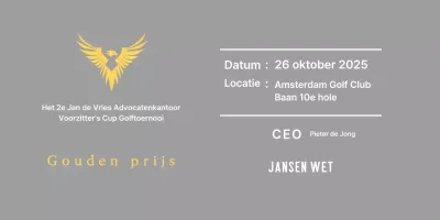 Nette golftoernooi plaquette met een adelaar