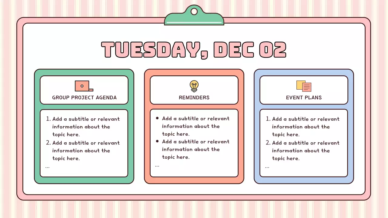 Pink Minimal Class Agenda Presentation