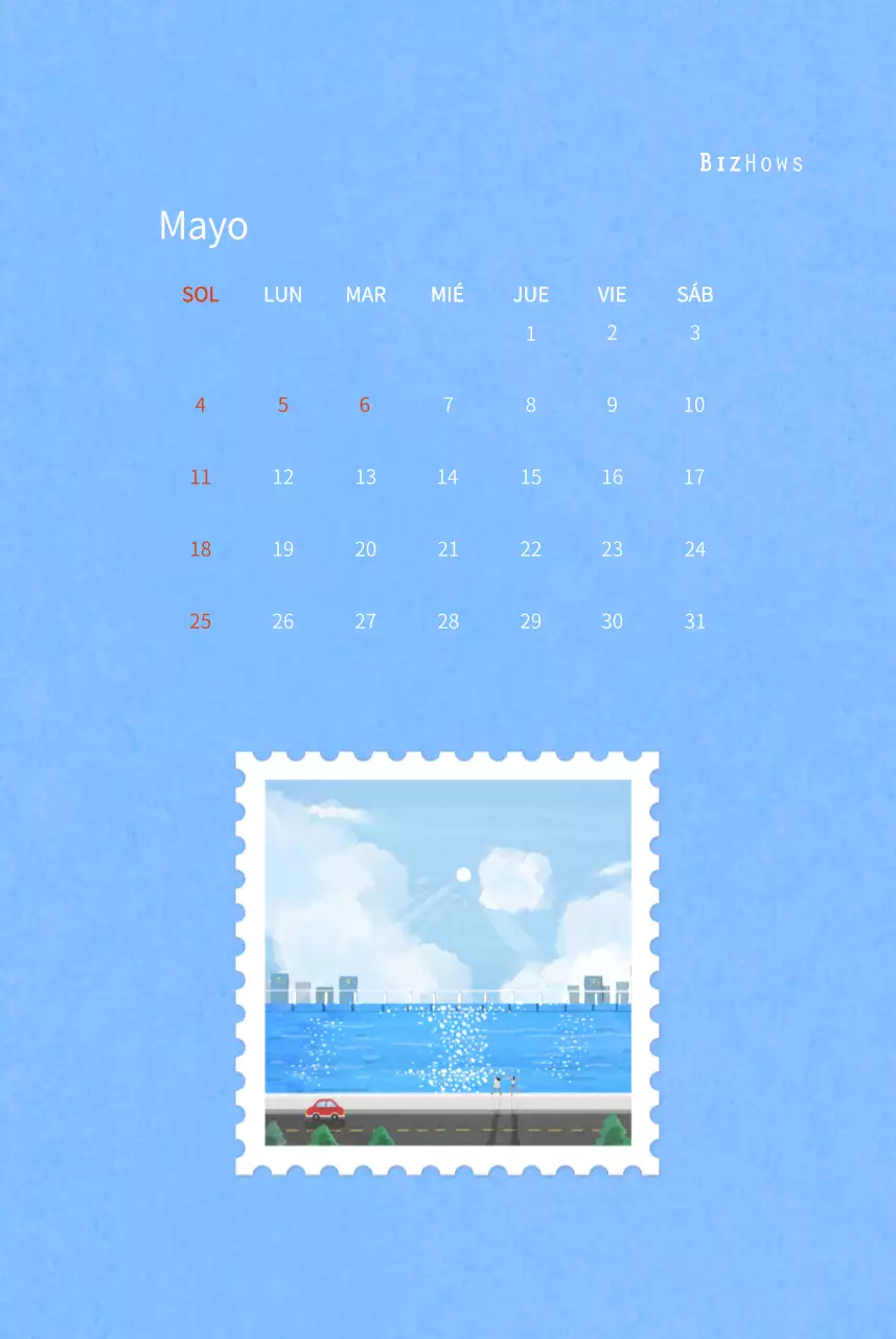 Calendario de Año Nuevo con cálidas ilustraciones