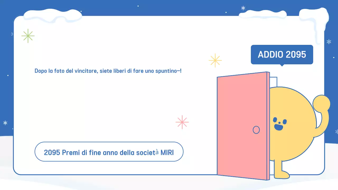 Un annuncio di fine anno in blu e rosa