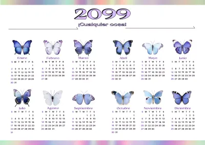 Calendario malva Simple Insect 1 Year