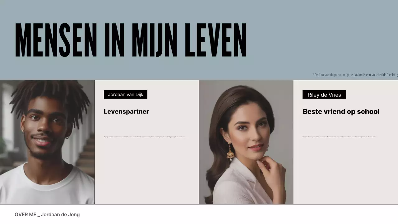 grijs blauw modern profiel portfolio