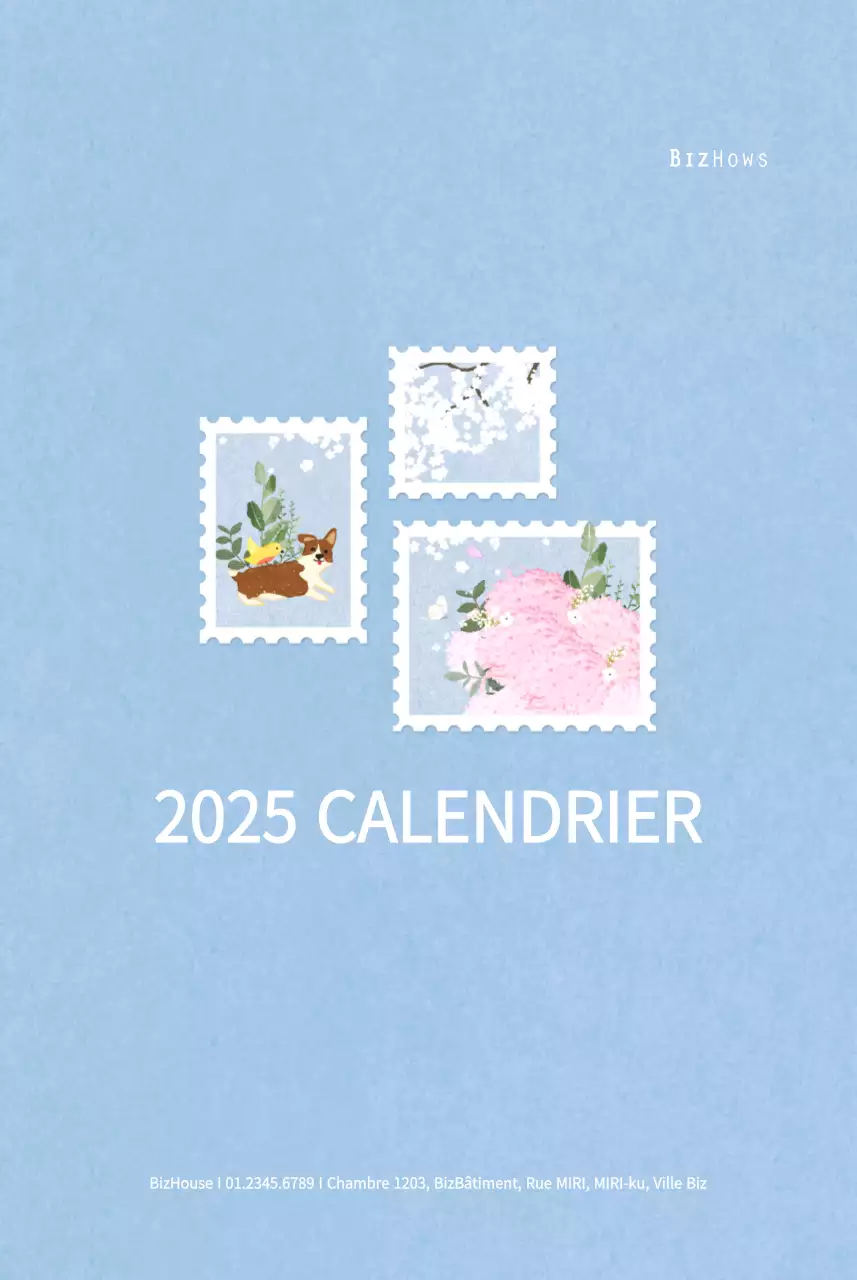 Calendrier du Nouvel An avec illustrations chaleureuses