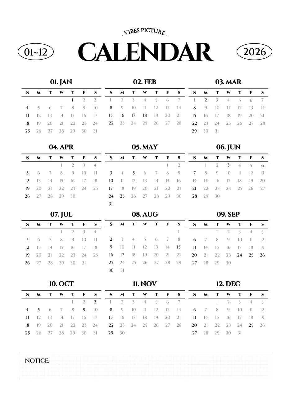 Kalender dinding bergaya sederhana dengan konsep fotografi perjalanan emosional hitam putih
