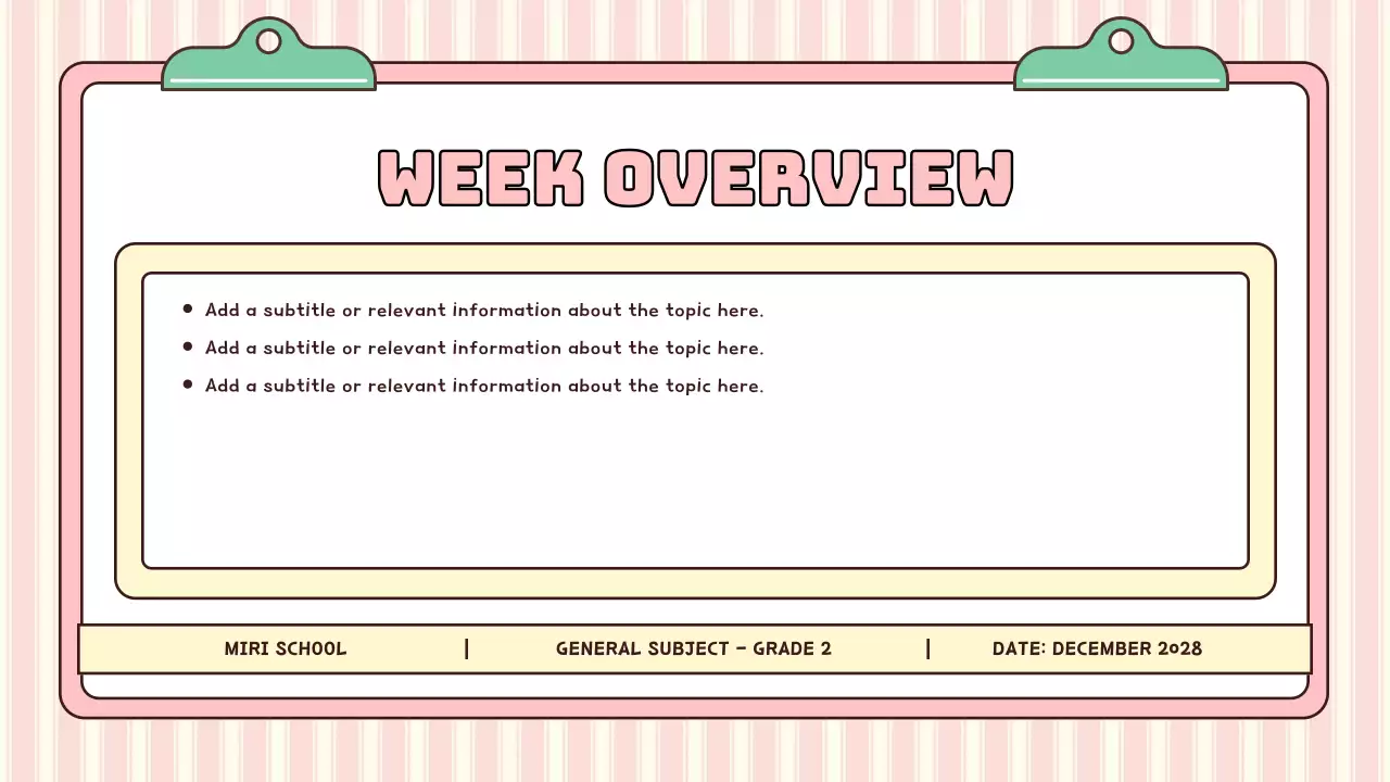 Pink Minimal Class Agenda Presentation