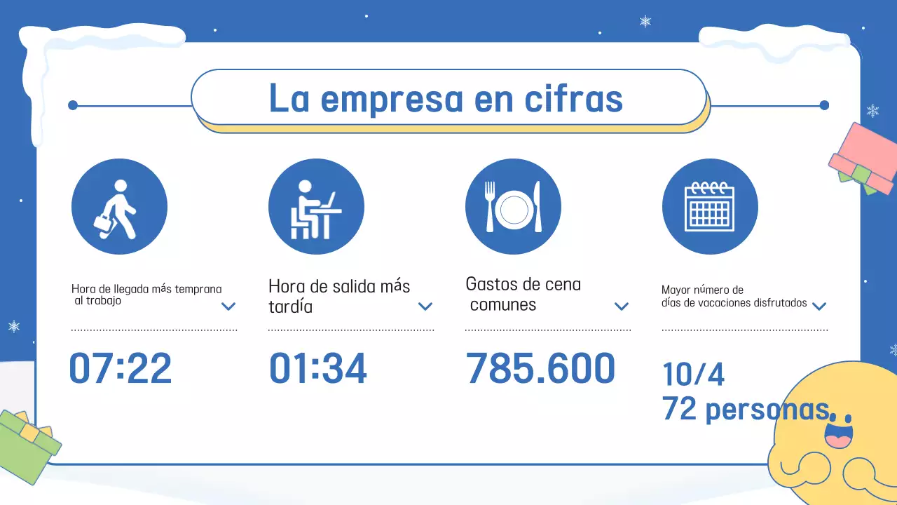 Un anuncio de fin de año azul y rosa