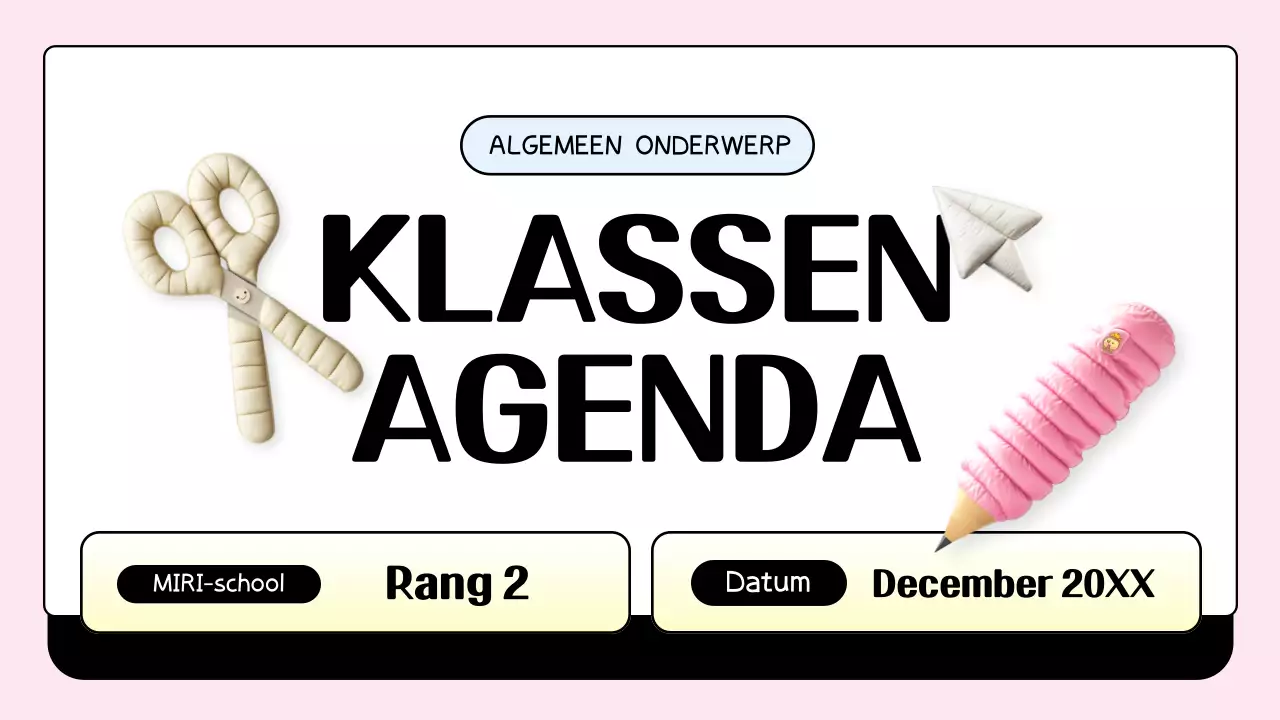 roze trendy klassenagenda planner