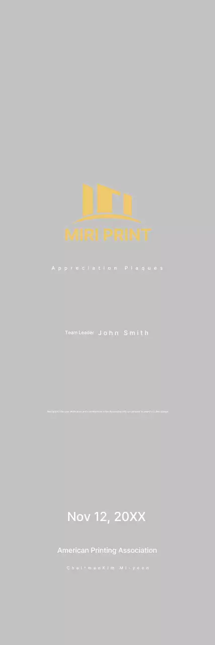 Placa de apreciação Gold Neat