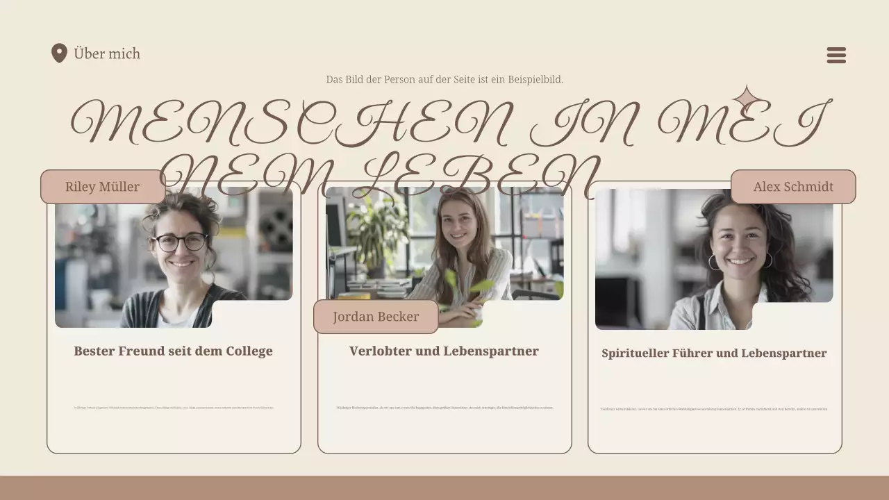 beige modernes Profil Layout