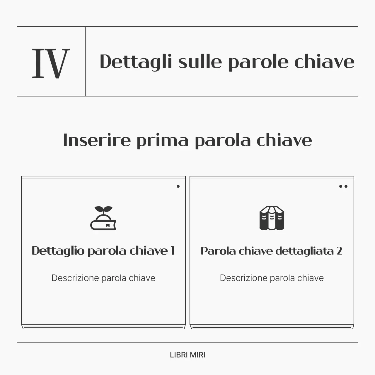 Un semplice post di sintesi del libro in bianco e nero