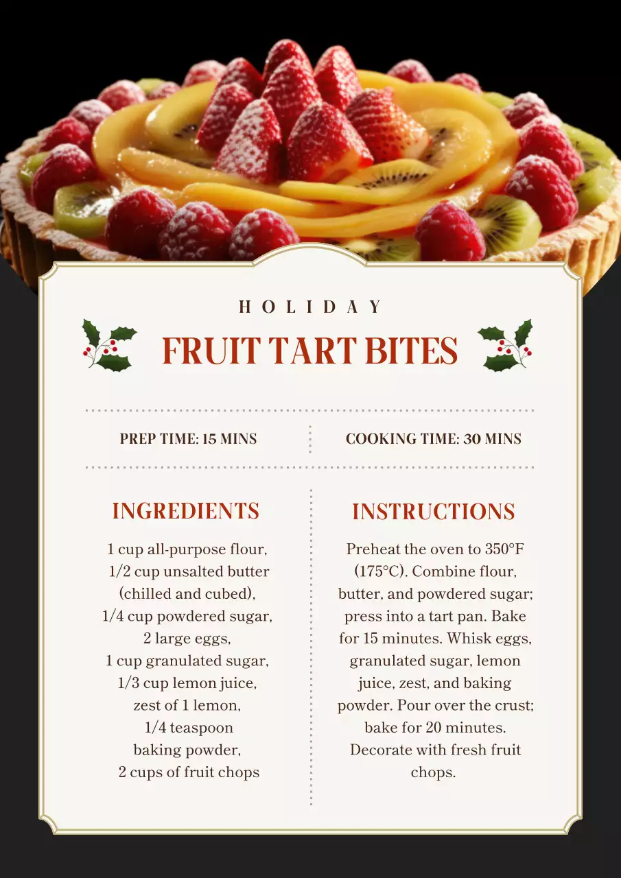 Red Traditional Holiday Recipe Poster