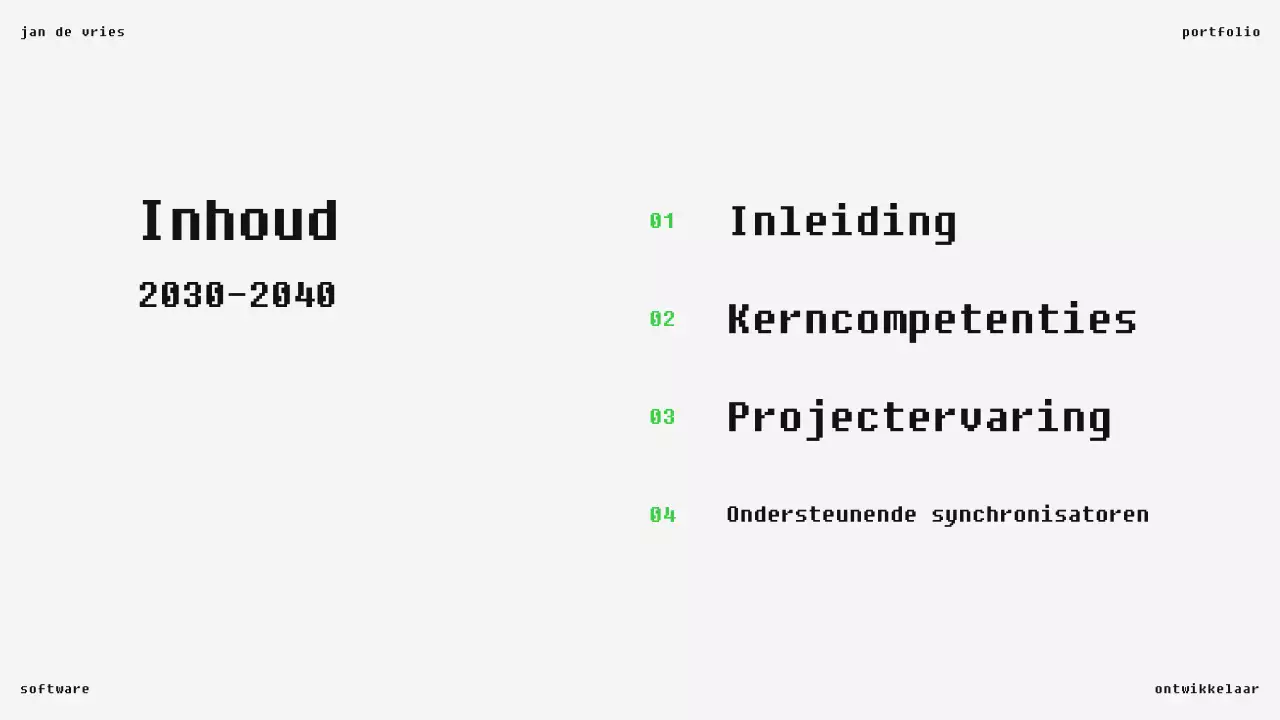 Zwarte moderne softwareportfolio