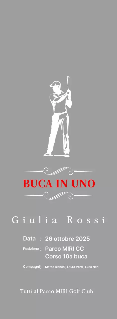 Classica targa da golf con l'illustrazione di un golfista che gioca a golf