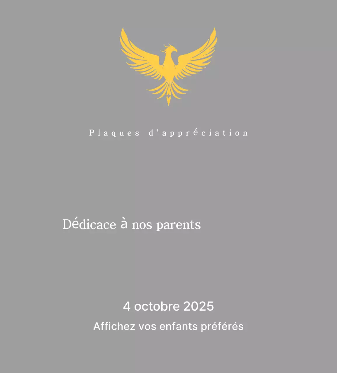 Trophée classique de tournoi de golf avec décoration phénix colorée