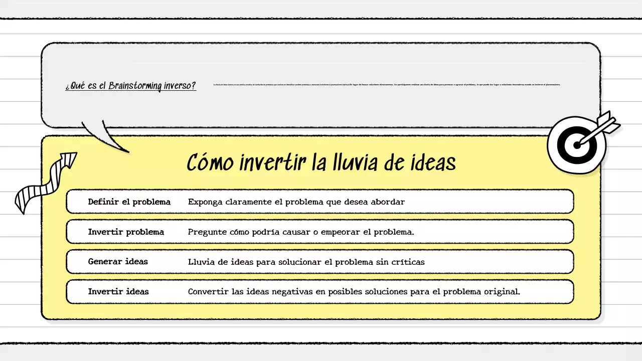 guía amarilla moderna de brainstorming