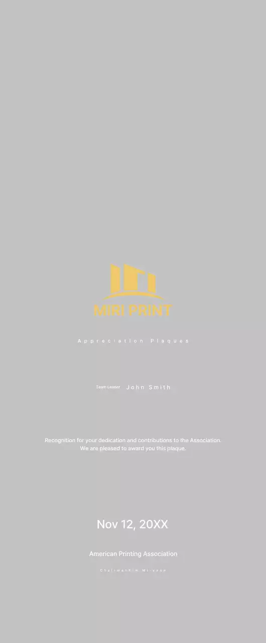 Gold Neat Thank You plaque