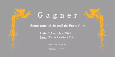 Trophée classique de tournoi de golf avec décoration phénix colorée