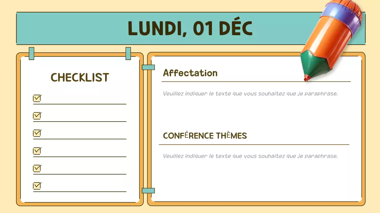 agenda de classe pop orange et vert