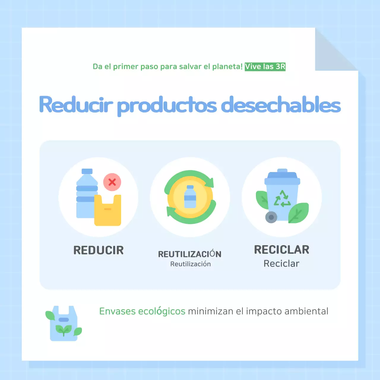 Campaña azul claro de protección del medio ambiente